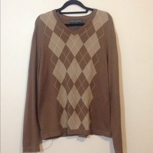 Banana Republic 100% Cotton Brown V-neck Sweater